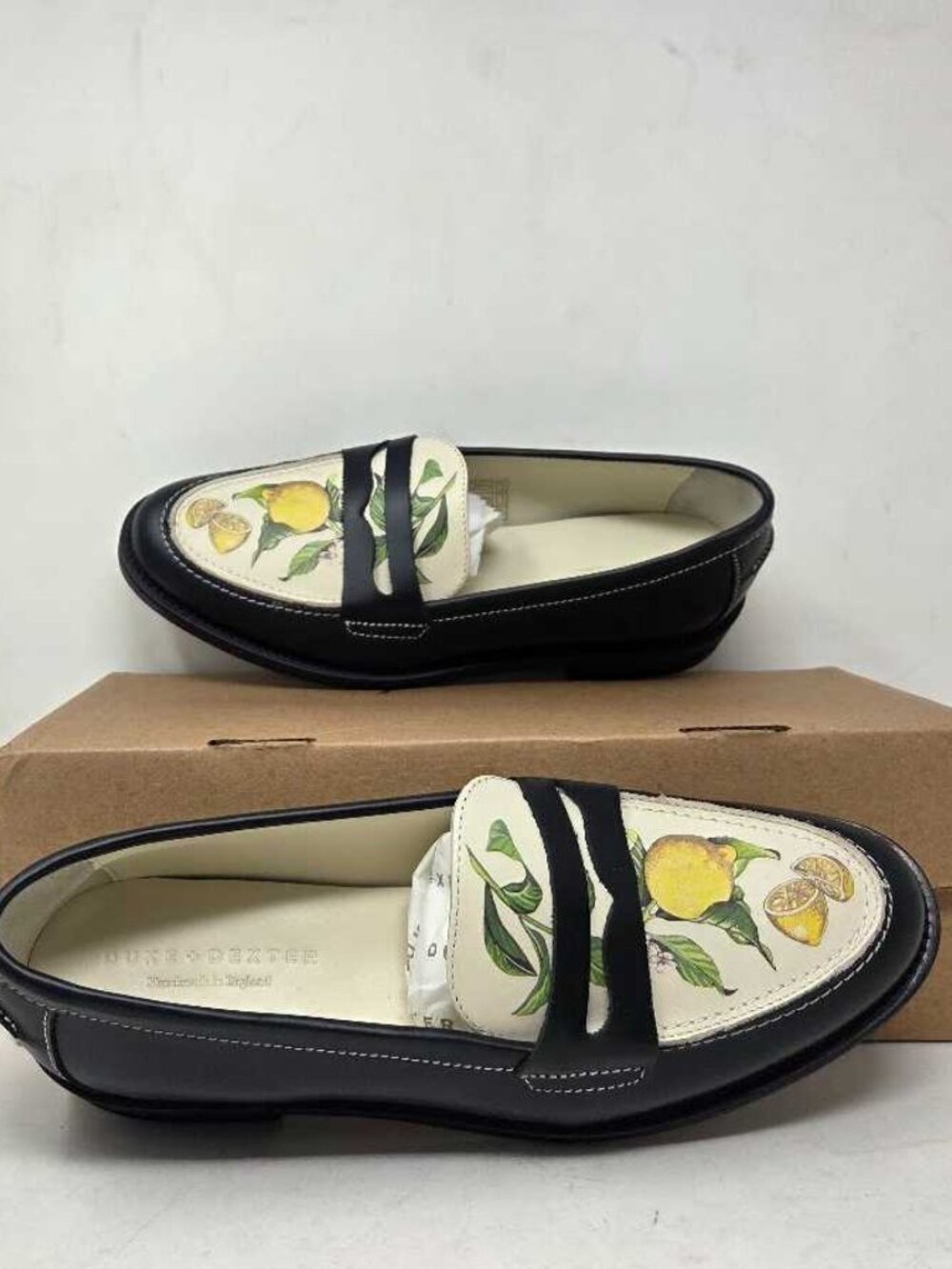 NWOB UK 7 (US 9/ EU 40) Duke + Dexter Wilde lemon penny loafers